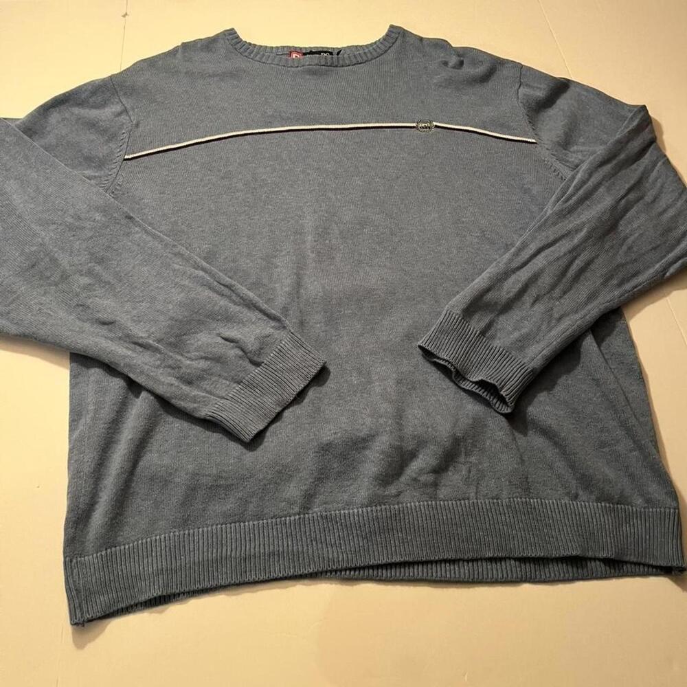 Chaps Men's Light Blue Sweater 100% Cotton, Sized XL